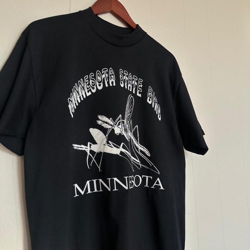 Vintage 90s Minnesota State Bird T Shirt XL Black Single Stitch